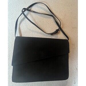 SCEPI Vintage Made In Italy Black Suede Shoulder Bag With Dust Bag
